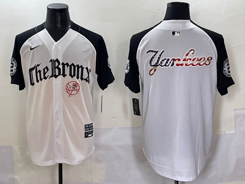Men 2025 New York Yankees Blank White black Five generations Joint Name Nike MLB Jersey style 58